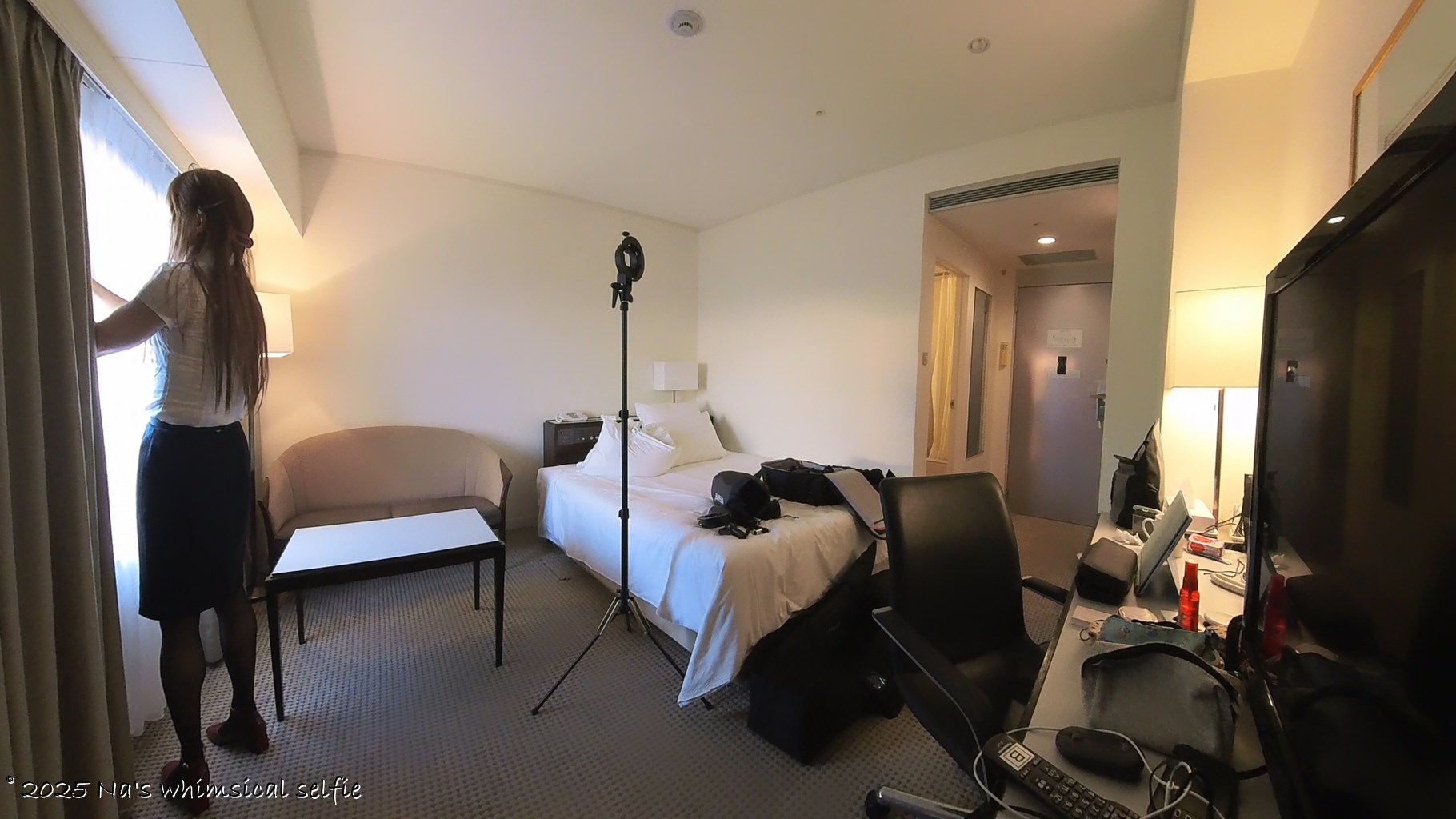 Insta360 X3で撮った撮影中の様子、あ、いい眺めだわぁ(気が散ってる。。)