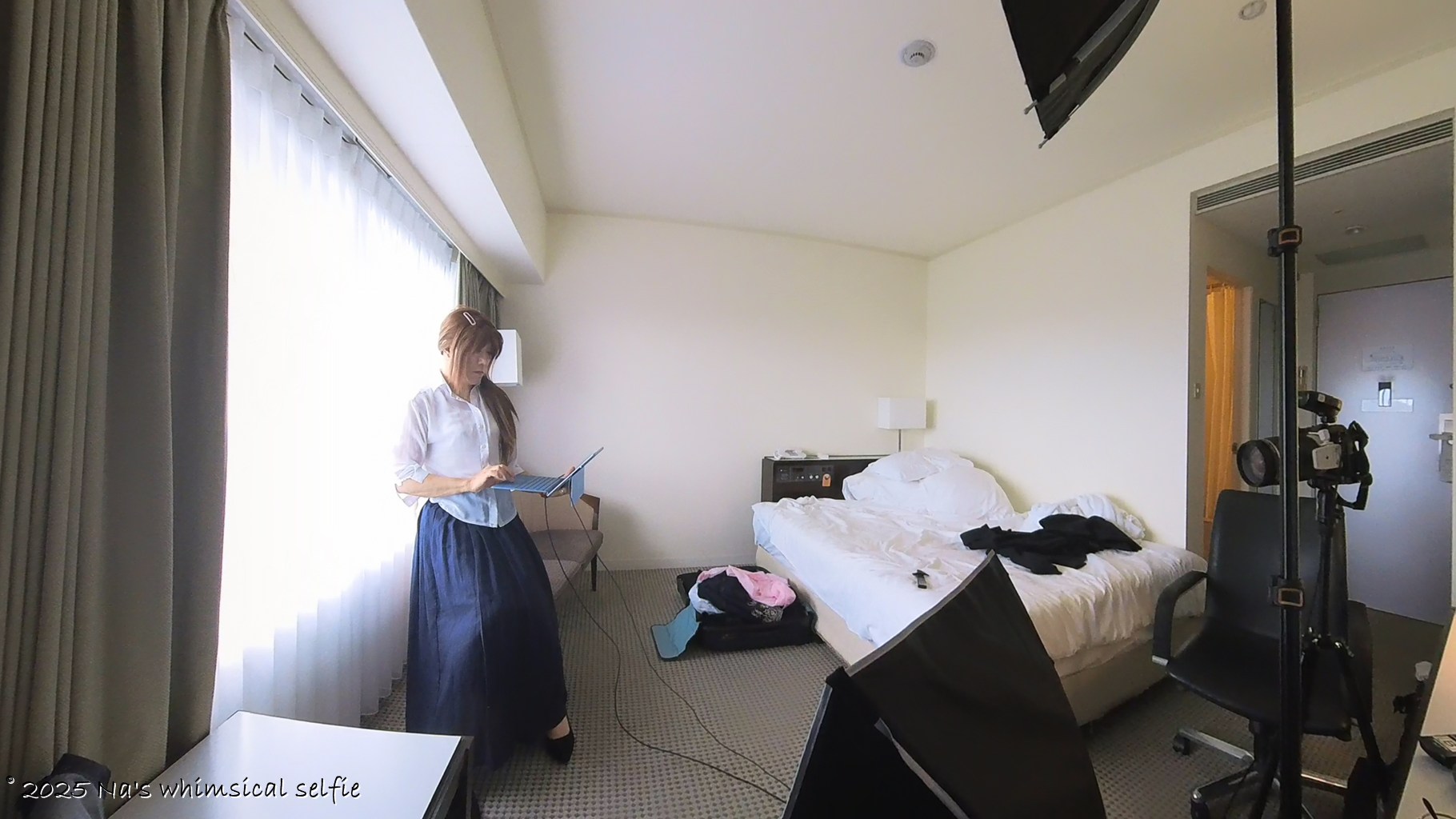 Insta360 X3で撮った撮影中の様子、露出調整(まだ前のスタイルでの写真のことを引きづってます)