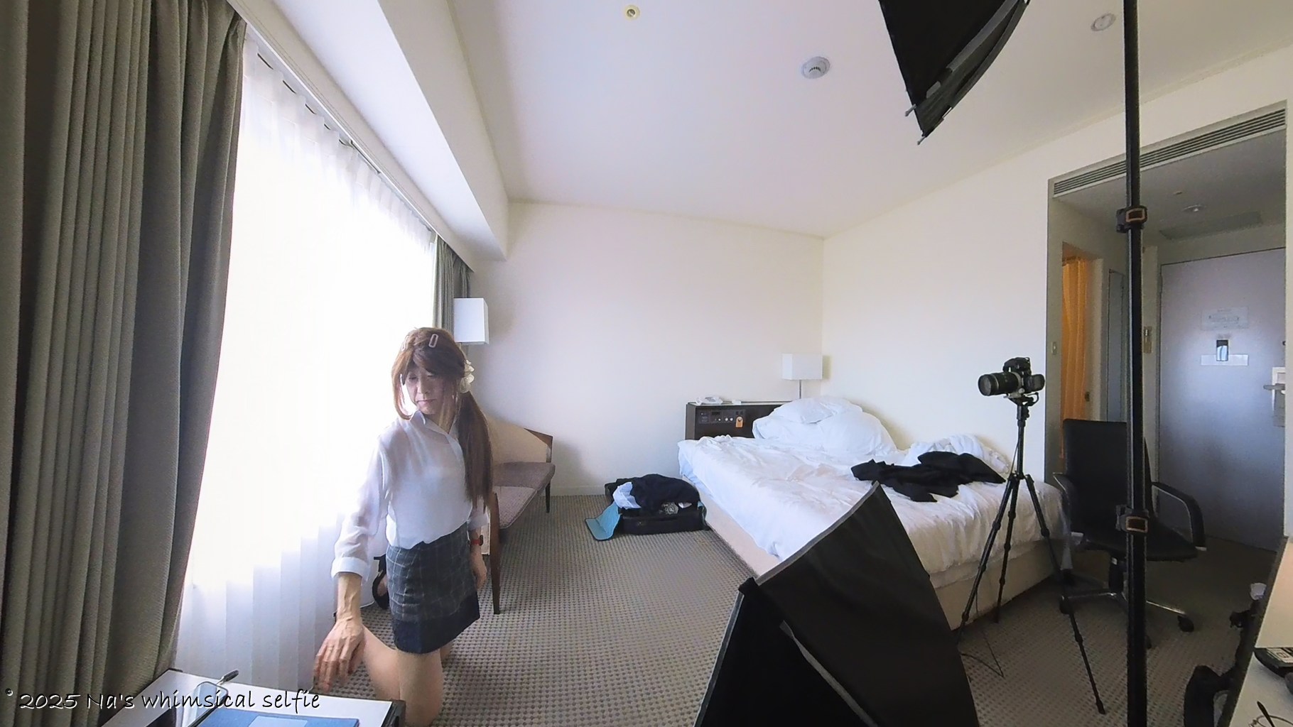 Insta360 X3で撮った撮影中の様子、も～っ、ど～したらいいのよぉ～。