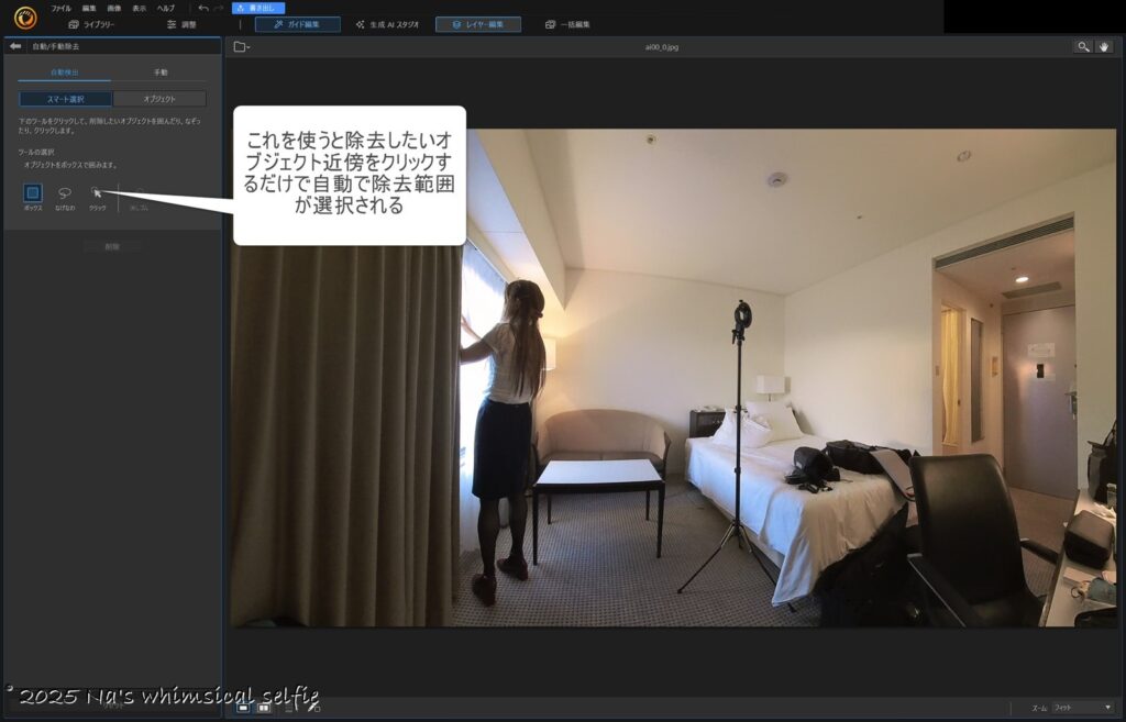 Photo Director365のオブジェクト消去