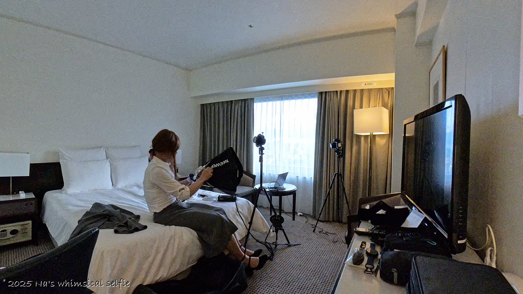 Insta360 X4で撮った撮影中の様子、さて、ビューティーディッシュを組み立てるわ
