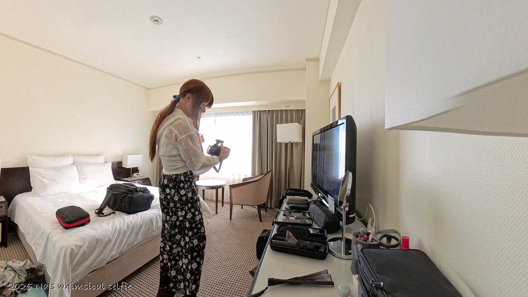 Insta360 X4で撮った撮影中の様子、今日もカメラを最初に出した。