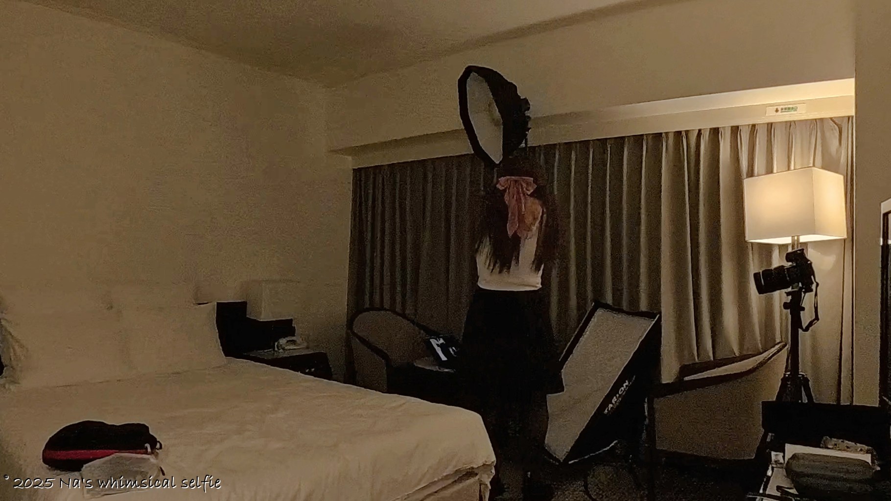 Insta360 X4で撮った撮影中の様子、昨日と同じ感じにセット