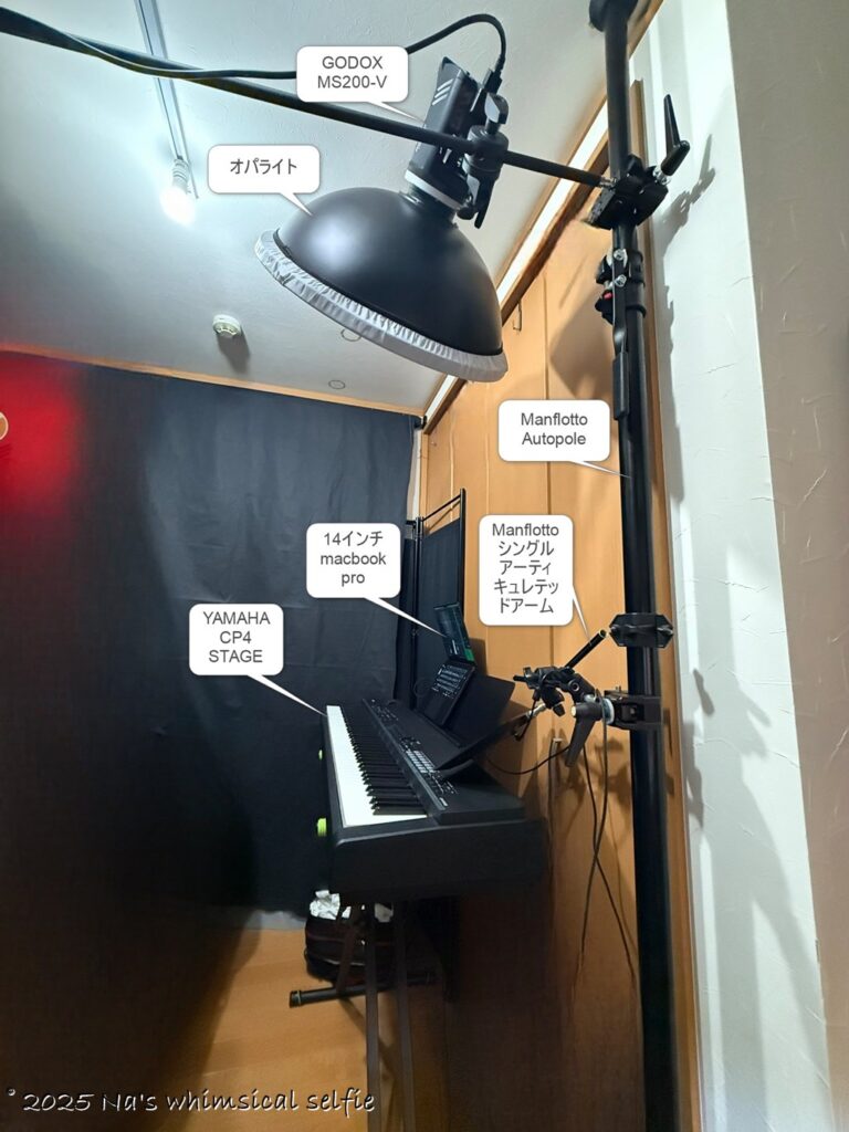 CP4 STAGEとライトのセッティング全景(カメラ側から見たところ)