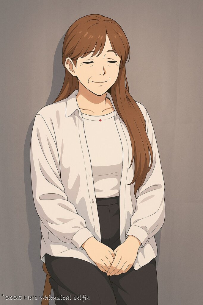 写真をアニメ調に変換。ちょっとおばあさん。。。